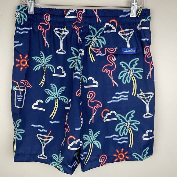 Chubbies The Neon Lights Board Shorts Men Medium 5.5" Colorful Resort Beach - Picture 2 of 5
